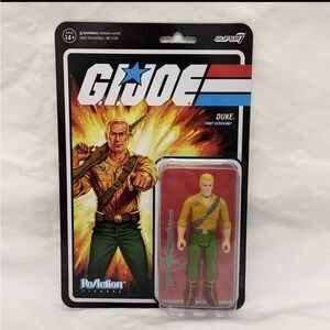 GI JOE Duke First Sergeant Super 7 3.75" INCH REACTION FIGURE NEW In Hand